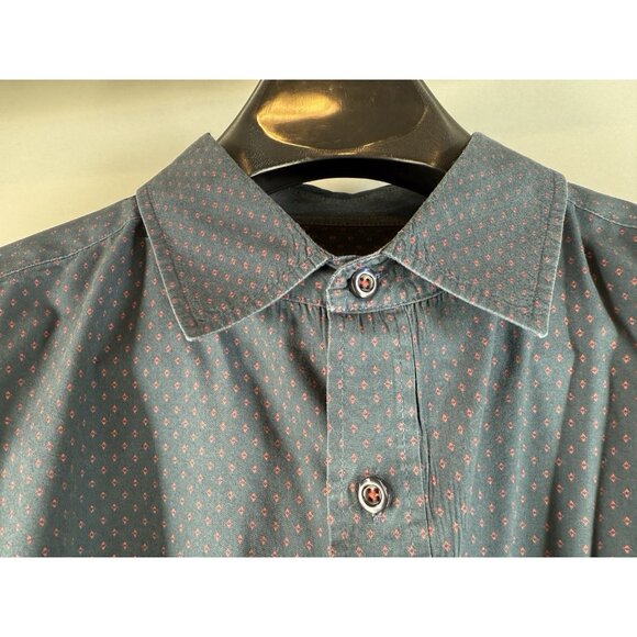 Beverly Hills Polo Club Dark Blue Short Sleeve Button Down Shirt Size 2XLB - Picture 5 of 12